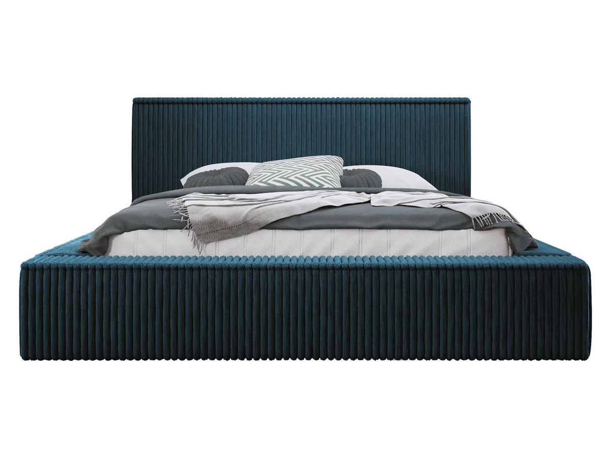 POLSTERBETT Glexi - Dunkelblau, Holz/Textil (180/200cm) - MIRJAN24