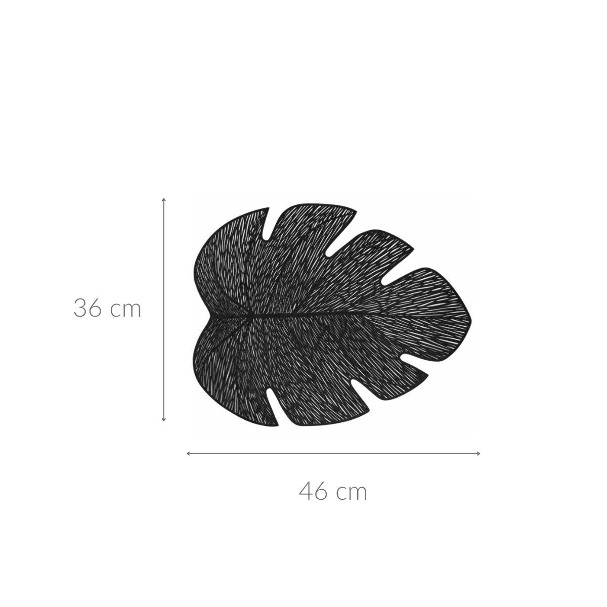 TISCHSET Blattform 36/46 cm - Schwarz, Kunststoff (46cm) - Douceur d´intérieur