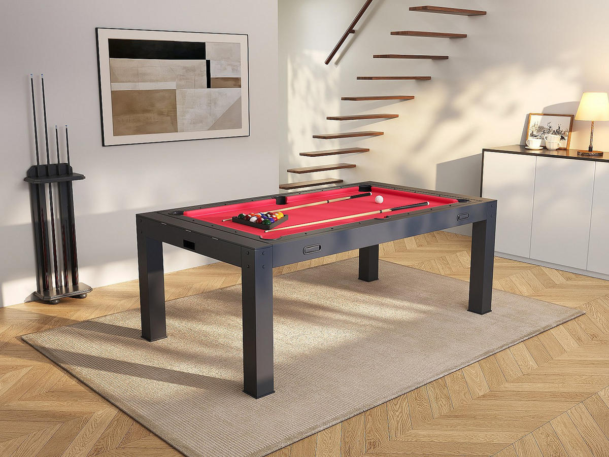BILLARDTISCH - 6 Personen - holz - schwarz Grayson - Schwarz, Holz (213/121cm) - Vente-Unique