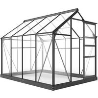 GEWÄCHSHAUS Aluminiumlegierung Polycarbonat Grau - Grau, Metall (252/201/190cm) - Outsunny
