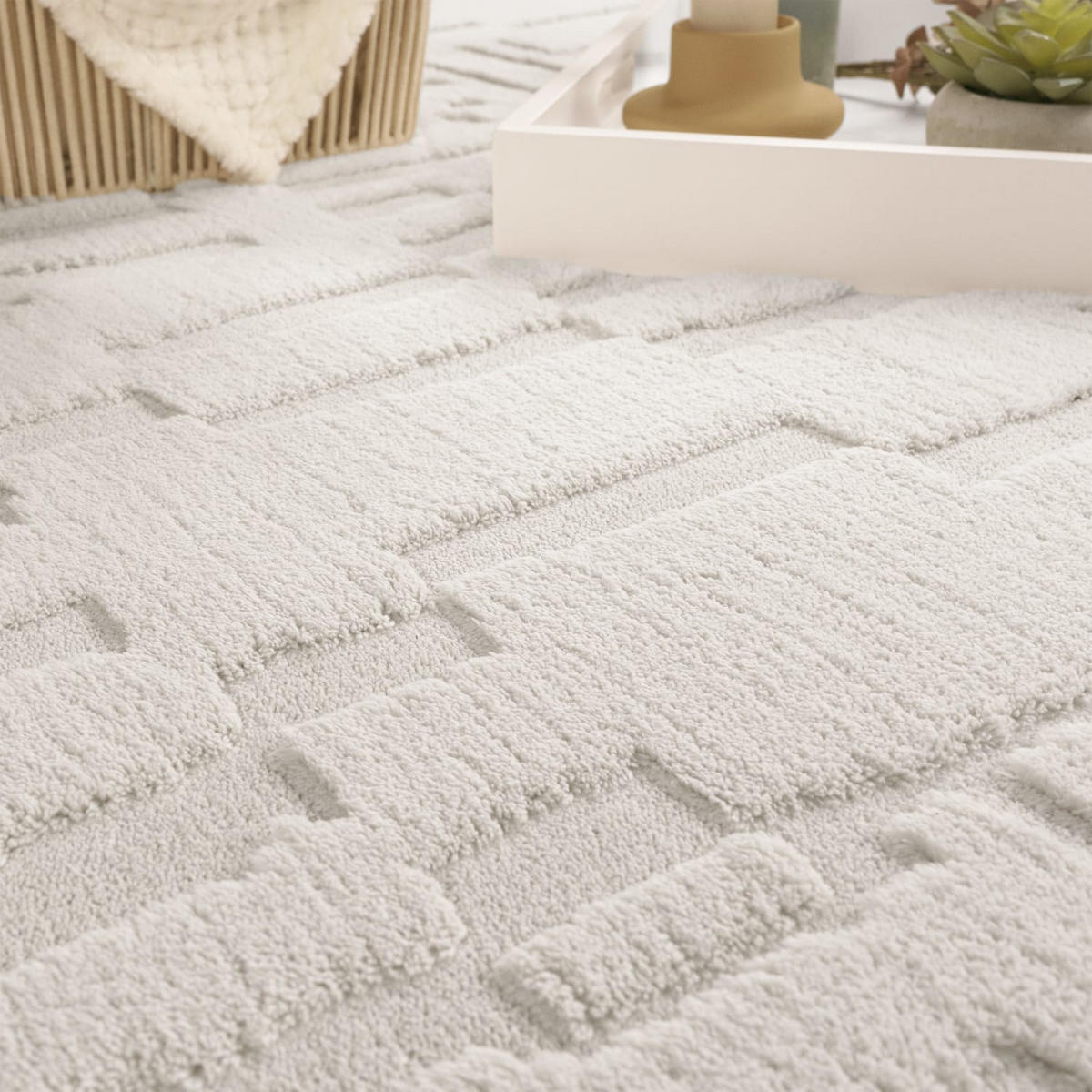 HOCHFLORTEPPICH 160/160 cm Tokio 476 - Creme, Kunststoff (160/160cm) - Paco Home