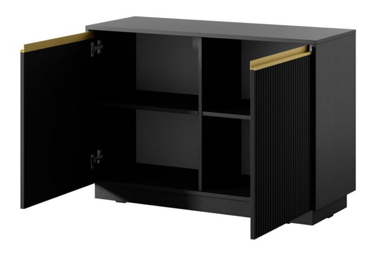 SIDEBOARD Schwarz K104 Modern - Schwarz, Holzwerkstoff (103.5/71.6/39cm) - Sepro Meble