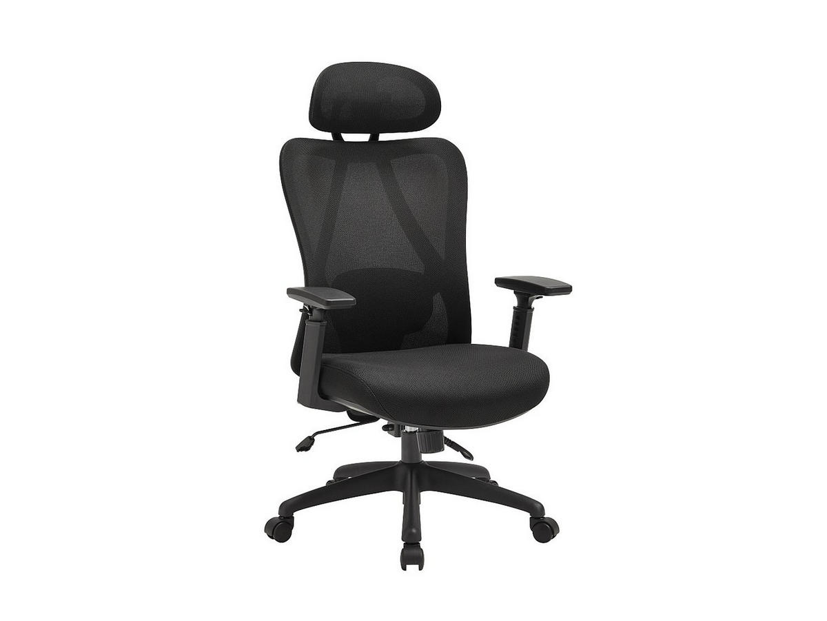 BÜROSESSEL - 63 x 67 - stoff - schwarz Sorlita - Schwarz, Textil (63/121/67cm) - Vente-Unique