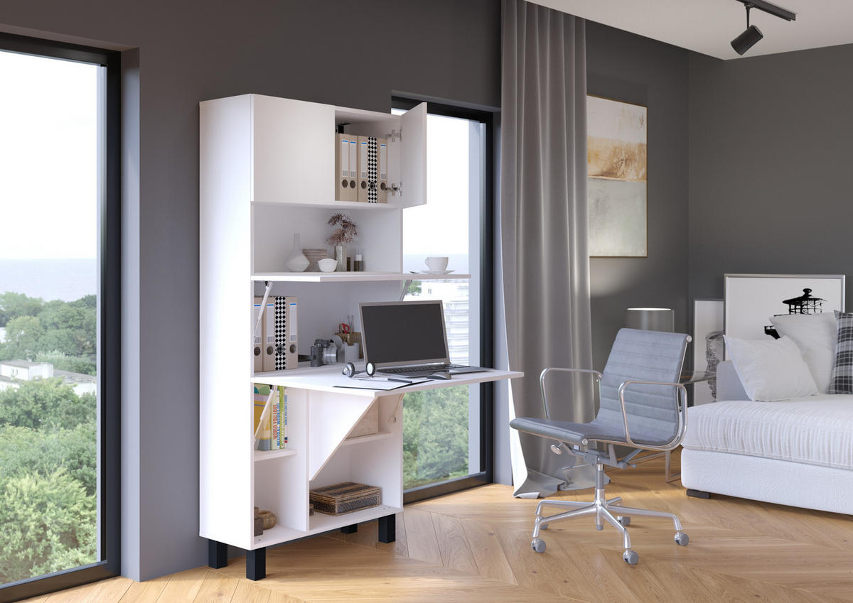 SCHREIBTISCH Weiß 80/175/92 - Weiß, Holzwerkstoff (92/80/175cm) - RAUMHIRSCH FURNITURE