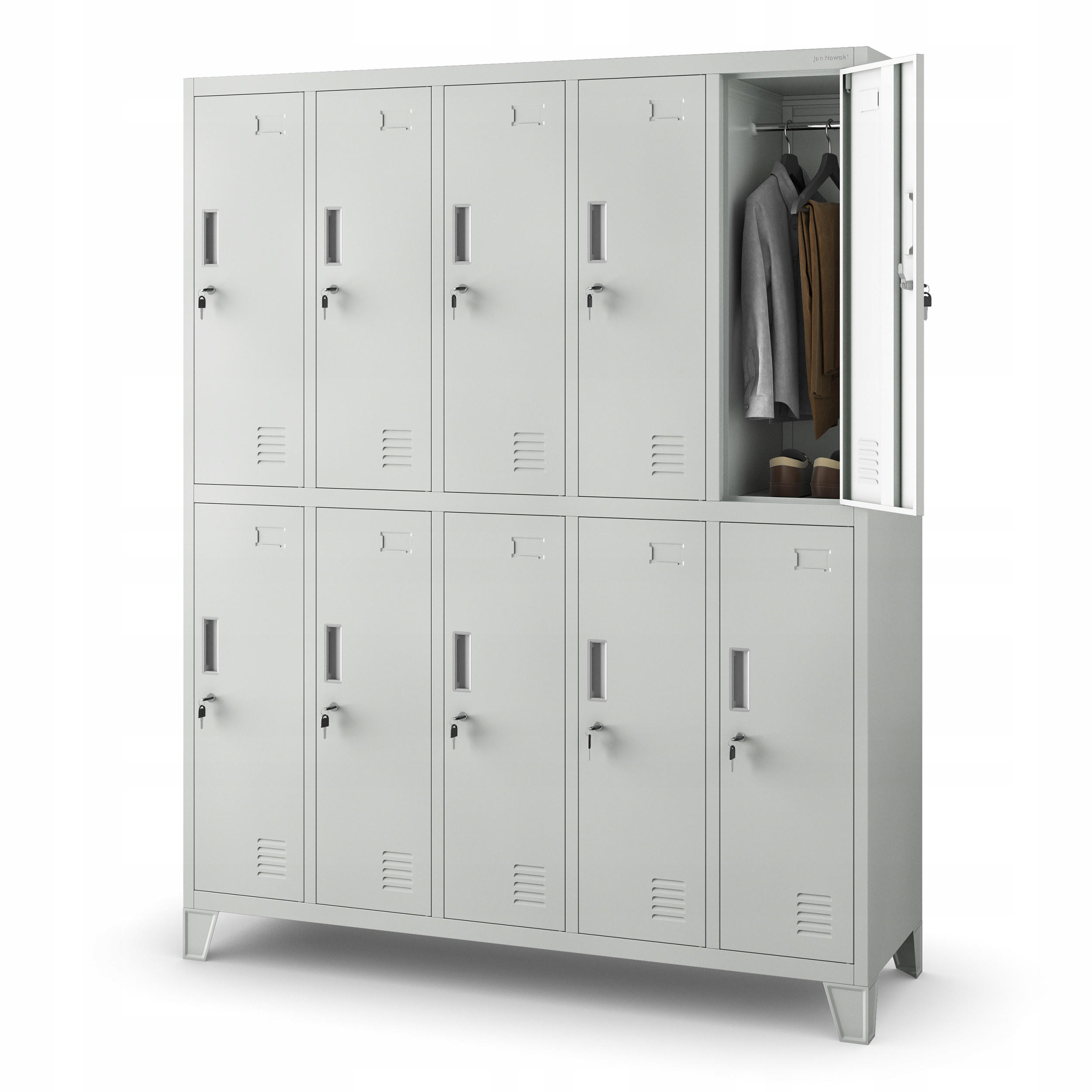 SCHLIESSFACHSCHRANK Bartek - Grau, Metall (136/172/45cm) - Jan Nowak