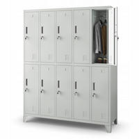 SCHLIESSFACHSCHRANK Bartek - Grau, Metall (136/172/45cm) - Jan Nowak