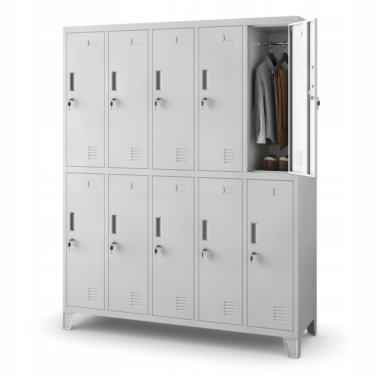 SCHLIESSFACHSCHRANK Bartek - Grau, Metall (136/172/45cm) - Jan Nowak