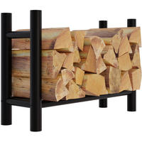 KAMINHOLZREGAL 60/30/80 cm Metall schwarz - Schwarz, Metall (60/80/30cm) - CLP