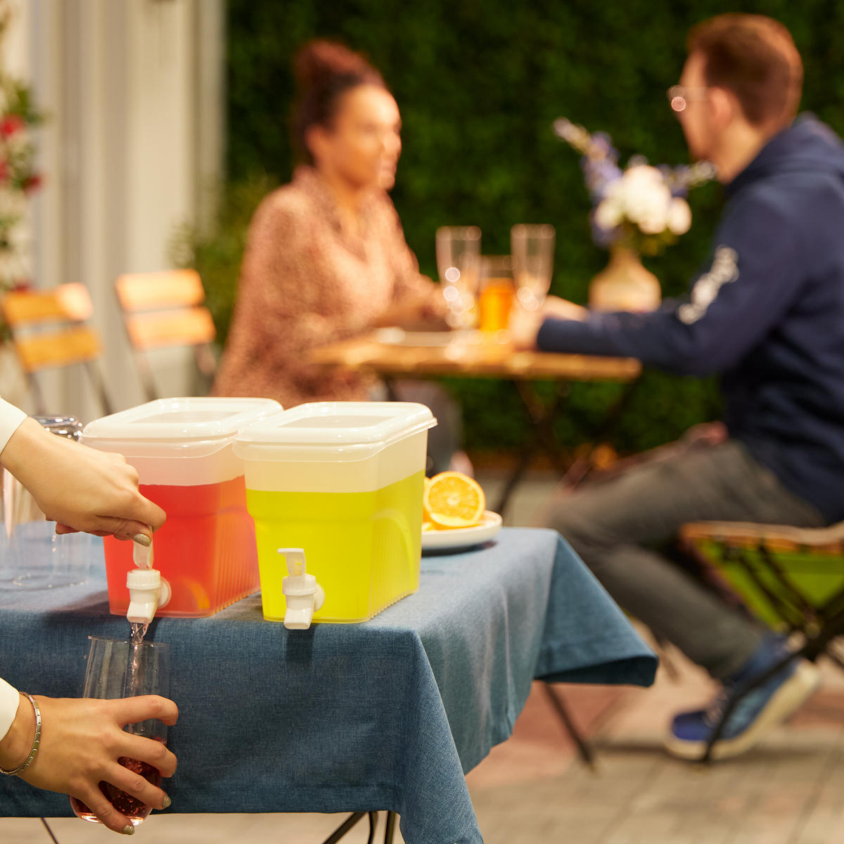 2XGETRÄNKESPENDER - Transparent, Kunststoff (3L) - Relaxdays