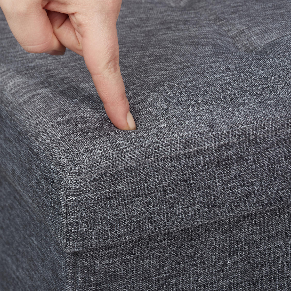 SITZBANK - Anthrazit, Holzwerkstoff/Textil (76/38.5/37cm) - Relaxdays