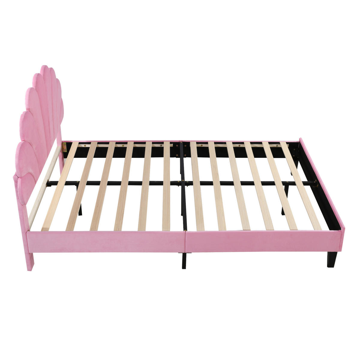 POLSTERBETT 140/200 cm Pink aus Samt mit Lattenrost - Rosa, Textil (140/200cm) - OKMYHOME