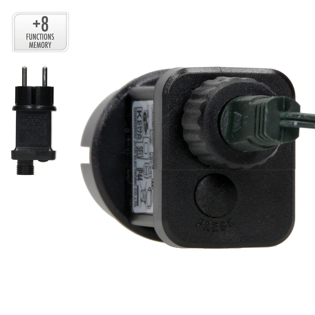 LED CLUSTER LICHTERKETTE 20m 1000LED Kaltweiß Innen/Außen IP44 - Dunkelgrün, Kunststoff (2000cm) - ECD-Germany