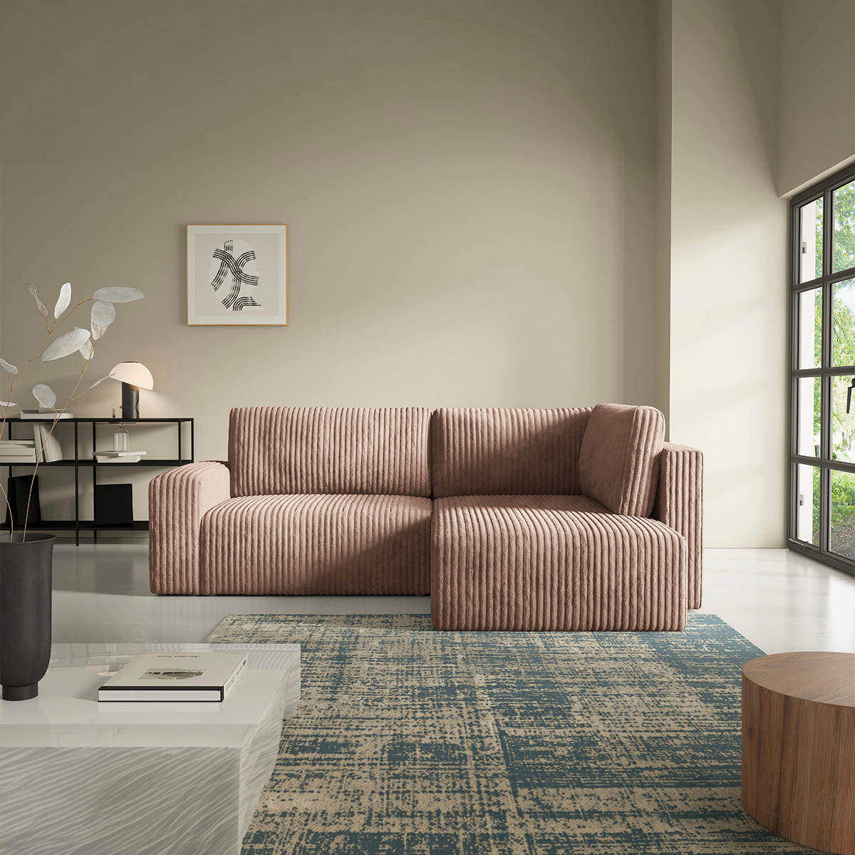 ECKSOFA Angela 4 Sitzplätze Hellbraun - Braun, Holz (245/182cm) - Petits-meubles