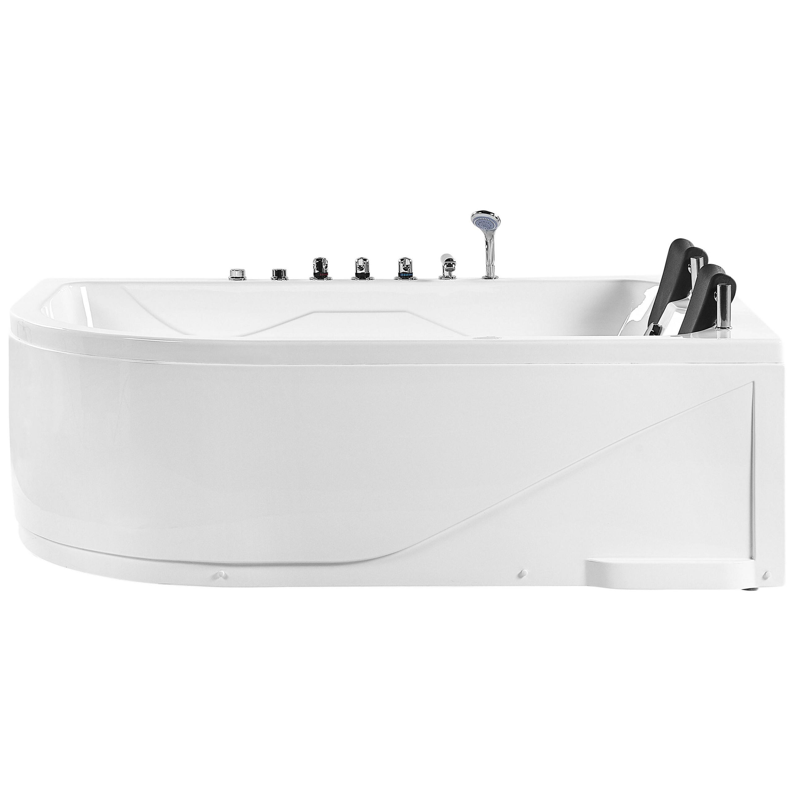WHIRLPOOL-BADEWANNE mit LED 120x180x70 cm weiß Calama - Weiß, Kunststoff (120/70/180cm) - Beliani