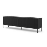 TV LOWBOARD Schwarz, Schwarz, Schwarz 200/58/42 - Schwarz, Holzwerkstoff (200/58/42cm) - RAUMHIRSCH FURNITURE