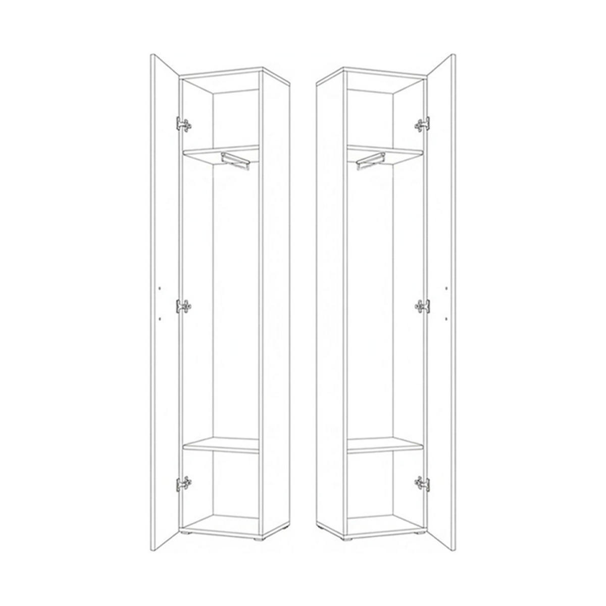 GARDEROBENSCHRANK MODULO 80/204/40 cm Modern Garderobe-Set Grau - Grau, Holzwerkstoff (80/204/40cm) - MASSENO