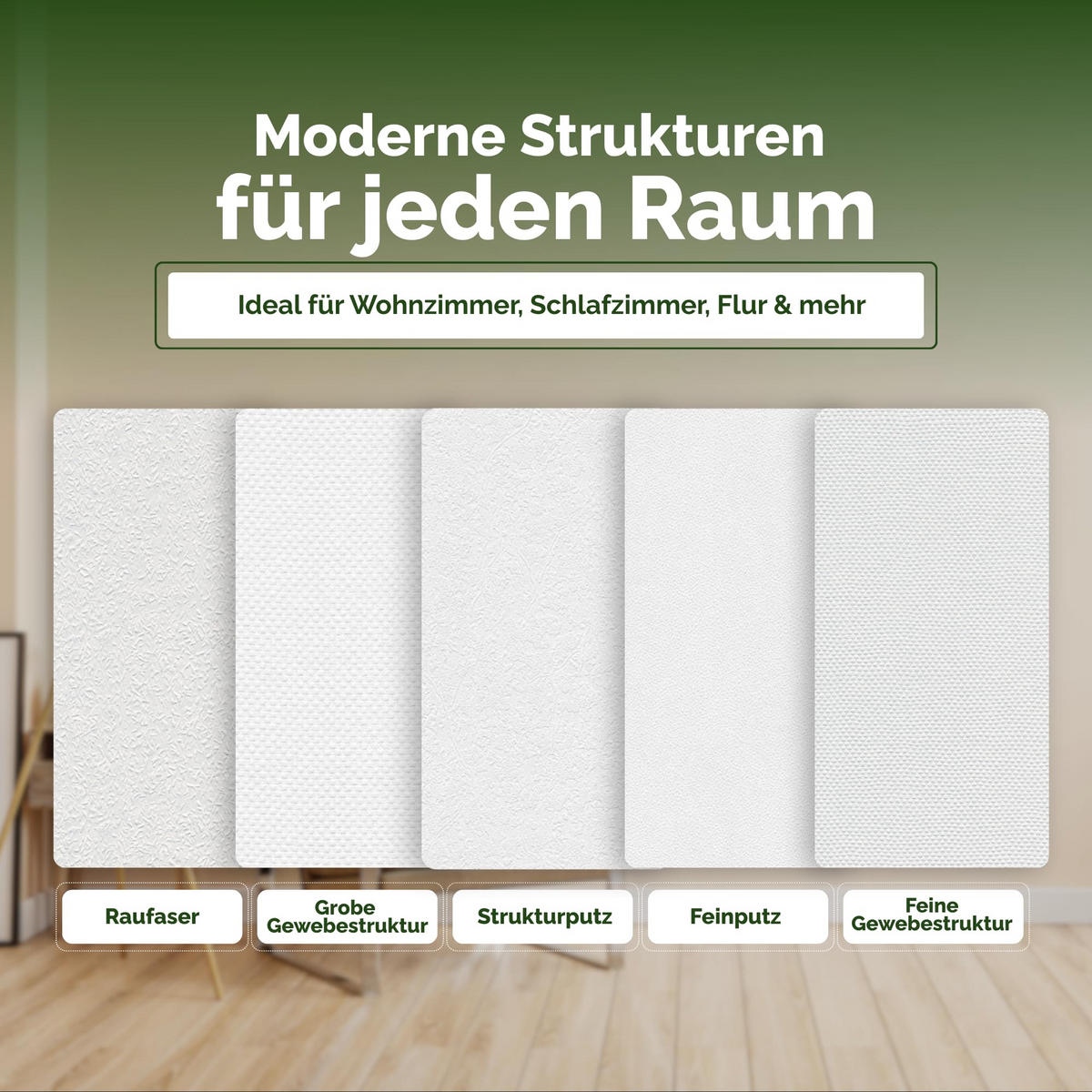 VLIESTAPETE Creative Raufaser 10,05 m x 0,53 m - Weiß, Papier (53/10cm)