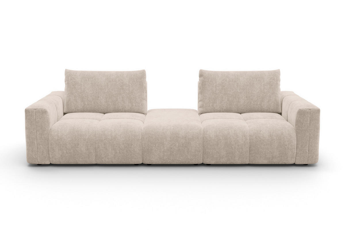 SOFA VERONA 4-Sitzer, Beige - Beige/Schwarz, Holz/Textil (282/83/110cm) - Courtois Laville