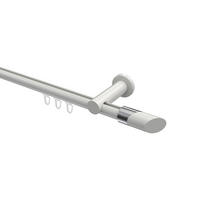 INNENLAUF-GARDINENSTANGEN-SET Platon Verano 200 cm, 1-läufig, 20 mm Ø Weiß - Chromfarben/Weiß, Metall (200cm) - INTERDECO