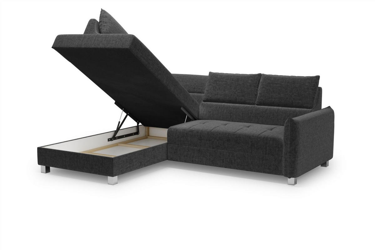 ECKSOFA Marno - Anthrazit, Holzwerkstoff/Textil (260/200cm) - Fun Möbel