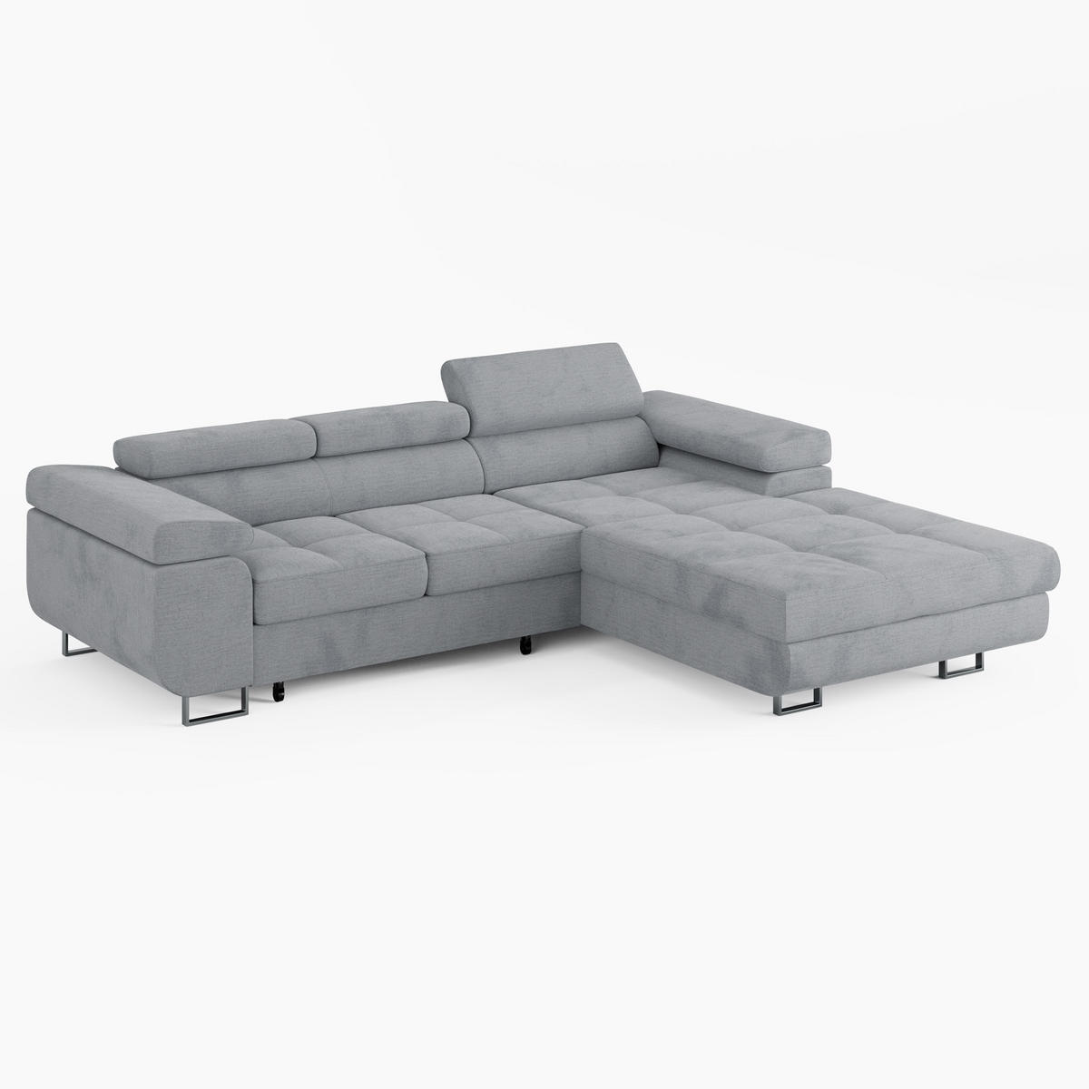 ECKSOFA VEMO CORE Rechts Dunkelbraun Velours-Stoff mit Schlaffunktion und Bettkasten - Dunkelbraun, Holz/Metall (280/205cm) - Barchello