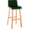 BARHOCKER Samt Grün - Eukalyptusholzfarben/Grün, Holz/Textil (41/101/46cm) - CLP