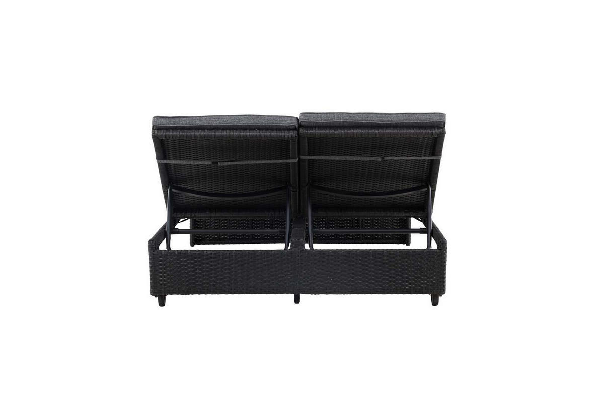SONNENLIEGE schwarz - Schwarz, Holzwerkstoff (119/32/196cm) - ebuy24