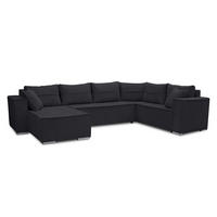 WOHNLANDSCHAFT STYLO U-Form mit Schlaffunktion Bettkasten Cordstoff Poso Schwarz - Schwarz, Kunststoff (315/90/215cm) - Wohnideebilder