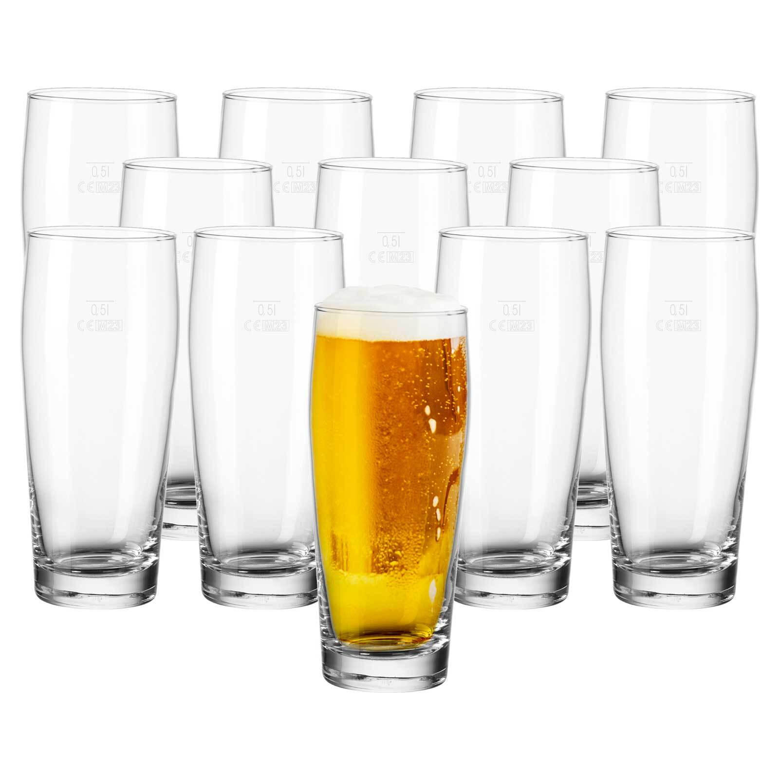 WILLI BECHER GEEICHT transparent 0,5 l 12er Set - Transparent, Glas (0.5L) - Van Well