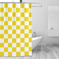 DUSCHVORHANG Gelb kariert Retro maschinenwaschbar fürs Badezimmer - Gelb, Textil (180/180cm) - MCBOSON