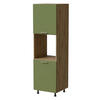 BACKOFENUMBAUSCHRANK Brerra D14/RU/2D RAL 6025 farngrün Matt / Eiche Artisan Matt 60 / 59 / 207cm - Eiche Artisan/Grün, Holz/Holzwerkstoff (60/207/59cm) - Feldmann-Wohnen