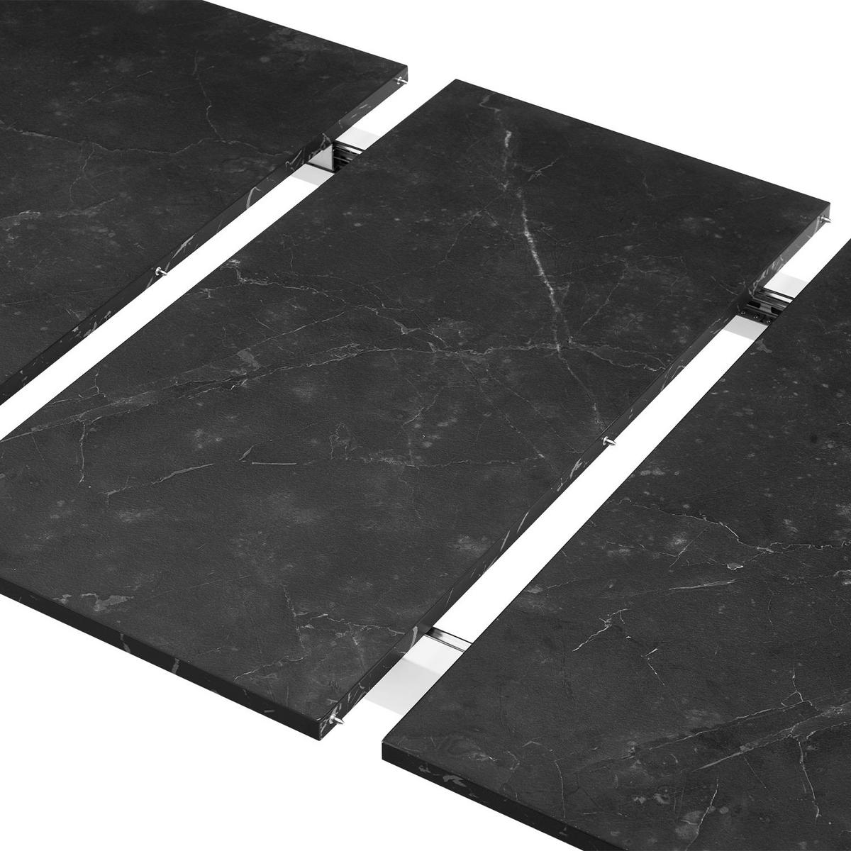 ESSTISCH LIO 120-160/80/76 cm - Schwarz/Weiß, Holzwerkstoff/Metall (120/80/76cm) - B&D Home