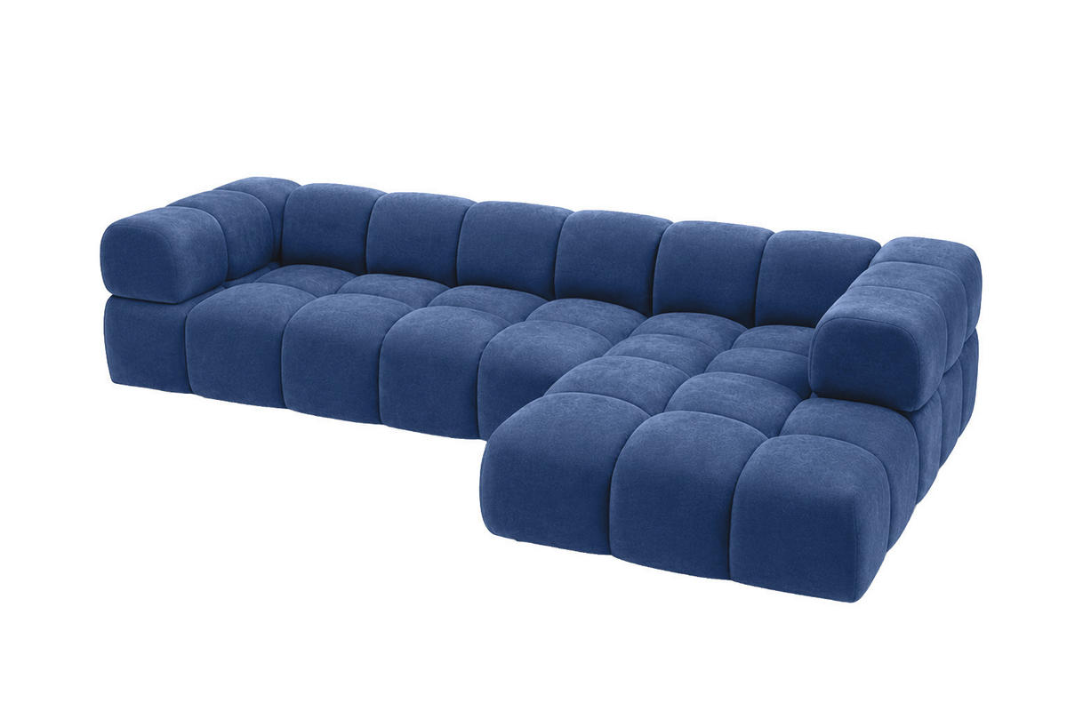 ECKSOFA L-Form, Veloursstoff Bluvel, Tintenblau, Rechts, Averro XL - Blau, Holz (320/150cm) - Kaiser Möbel