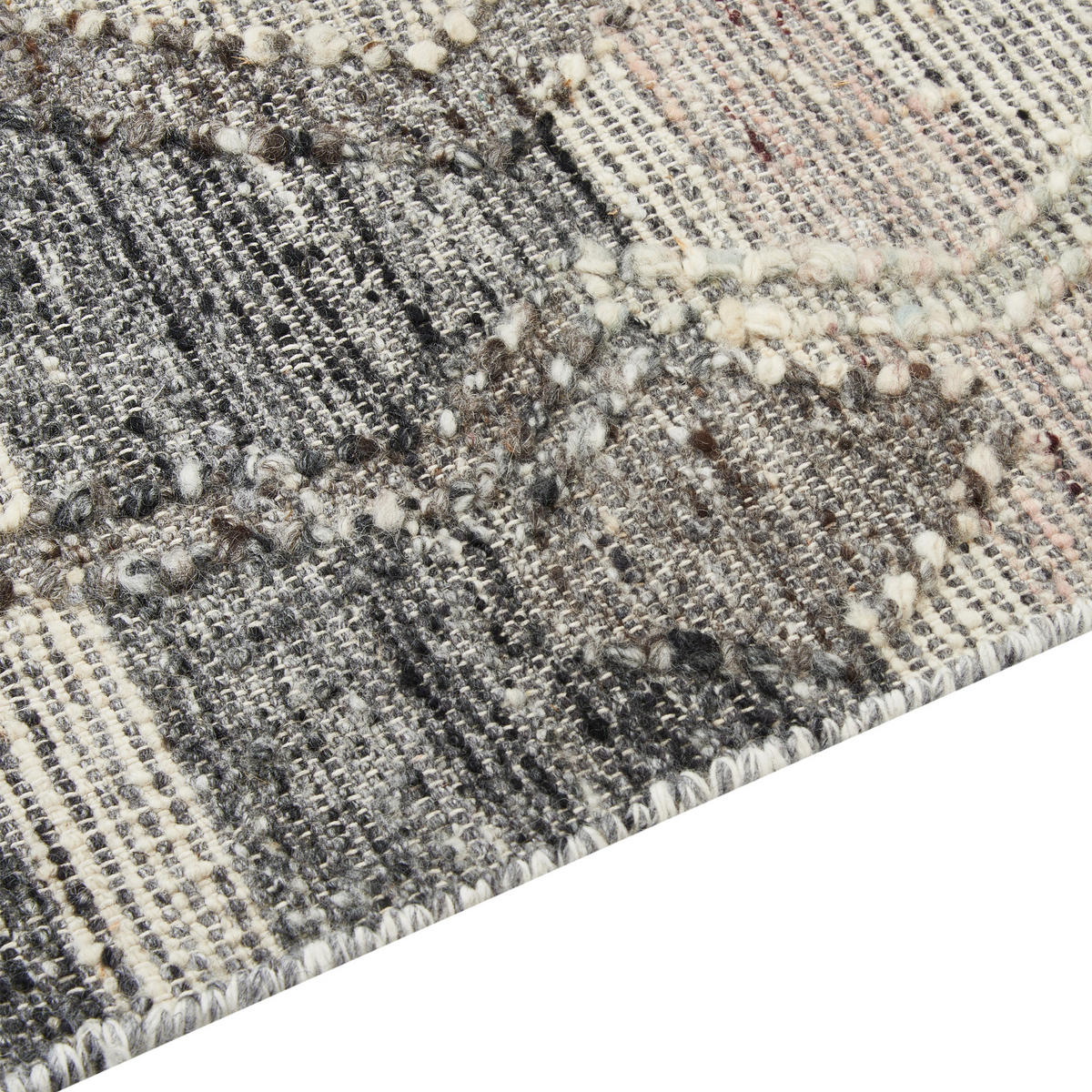 KELIM-TEPPICH Aratashen 230/160 cm - Grau, Textil (160/230cm) - Beliani