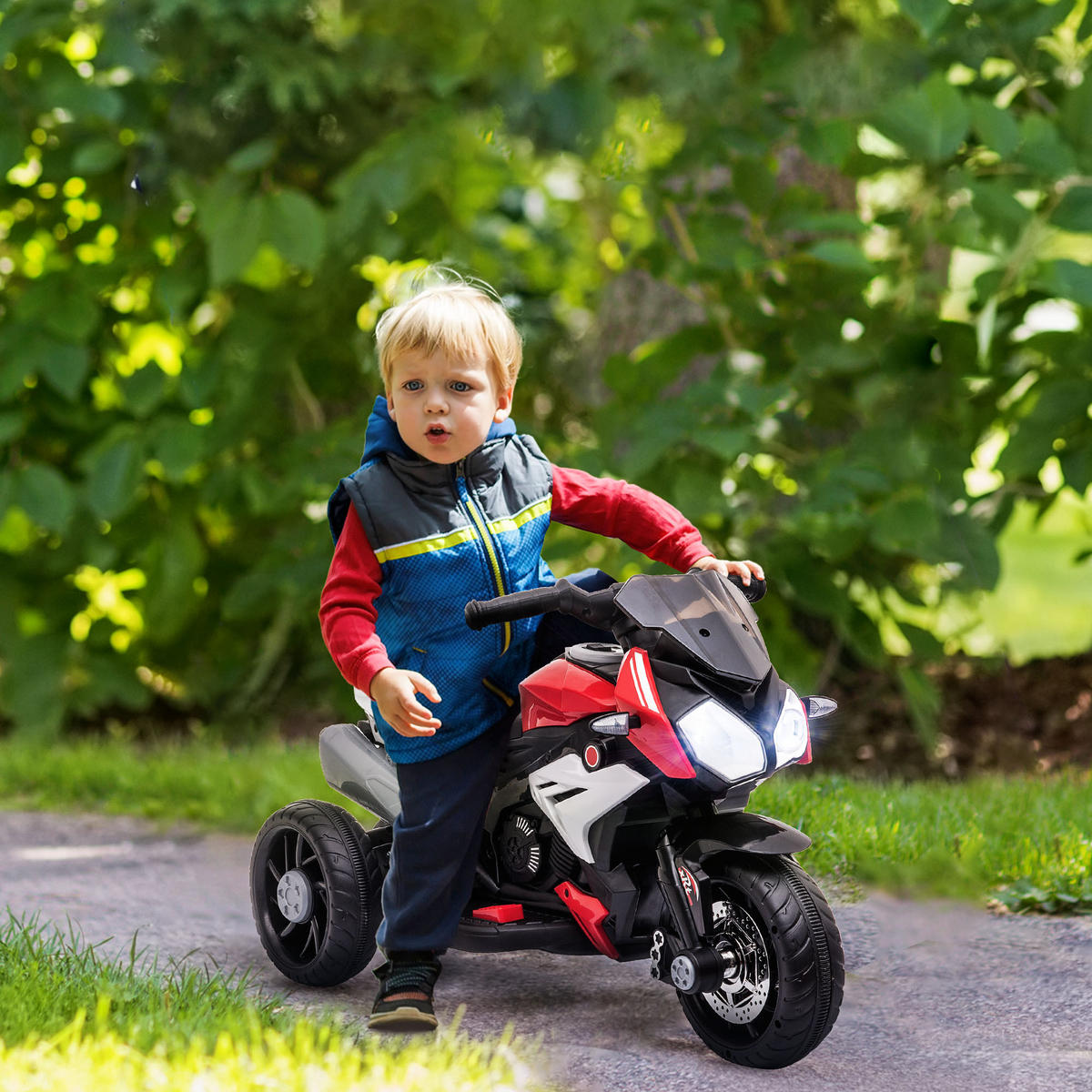 KINDER Elektromotorrad - Rot/Schwarz, Kunststoff/Metall (86/42/52cm) - HOMCOM