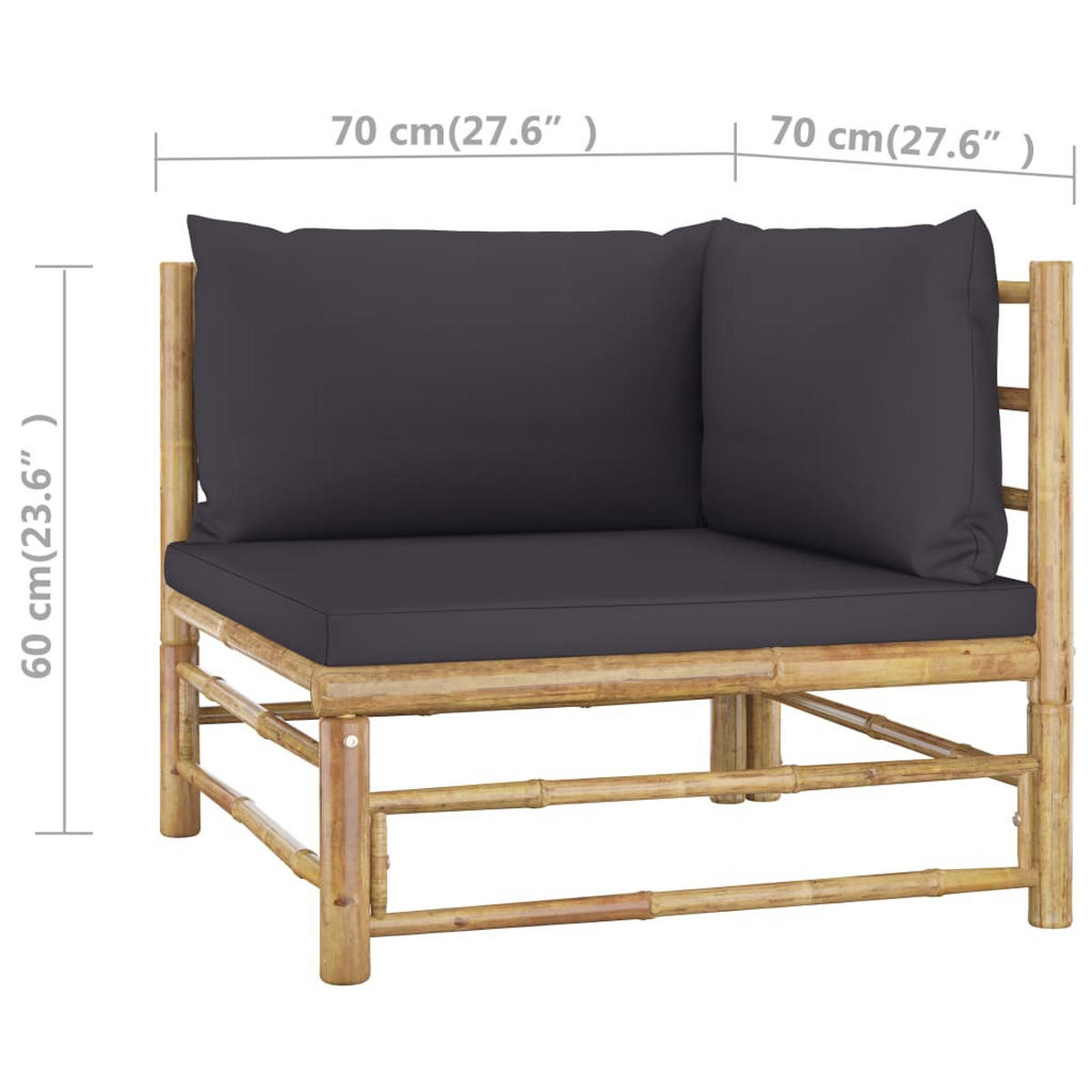 GARTENSET Requa 4-teilig - Grau, Naturmaterialien - Nettlife