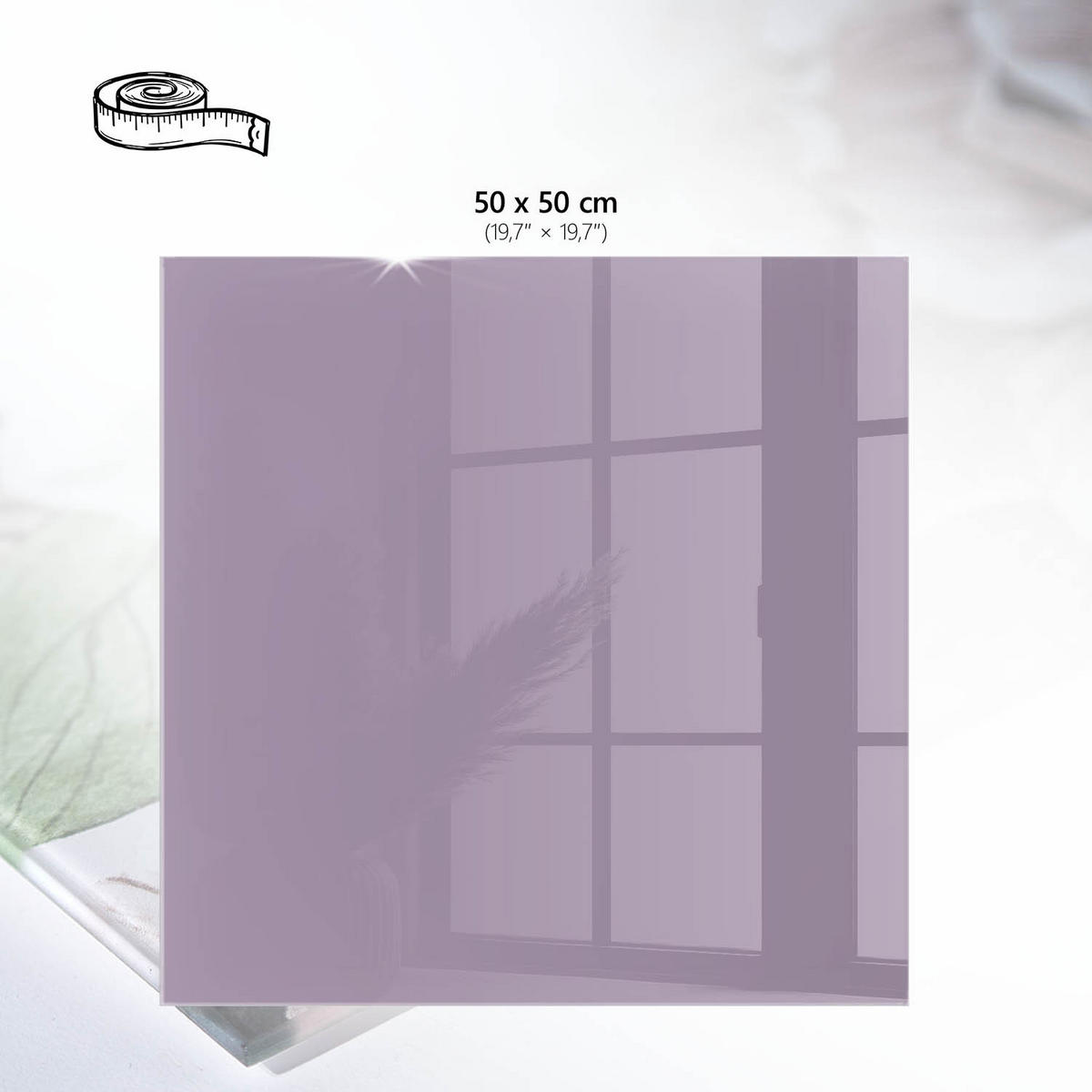 TISCHPLATTE 50x50 cm – Fliederviolett - Grün, Glas (50/50/0.4cm) - Wallfluent