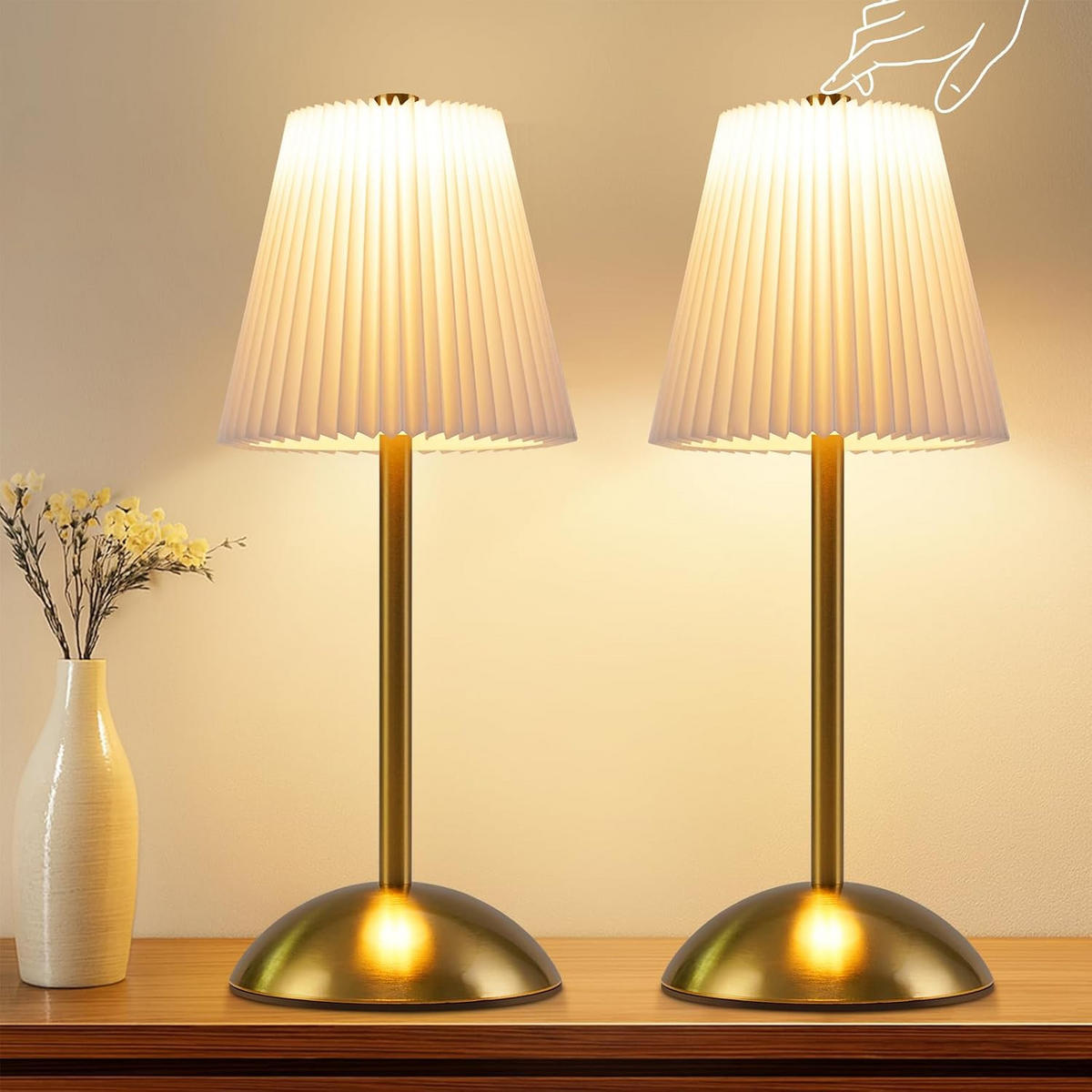 LED stolní lampa BREMEN III 12/12/30 cm (sada 2 ks) - bílá, kov (12/12/30cm) - Nettlife