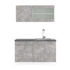 SINGLEKÜCHE R-Line Beton/Weiß 140 cm, AP Anthrazit - Schieferfarben/Weiß, Holzwerkstoff (140/81.6/60cm) - Vicco