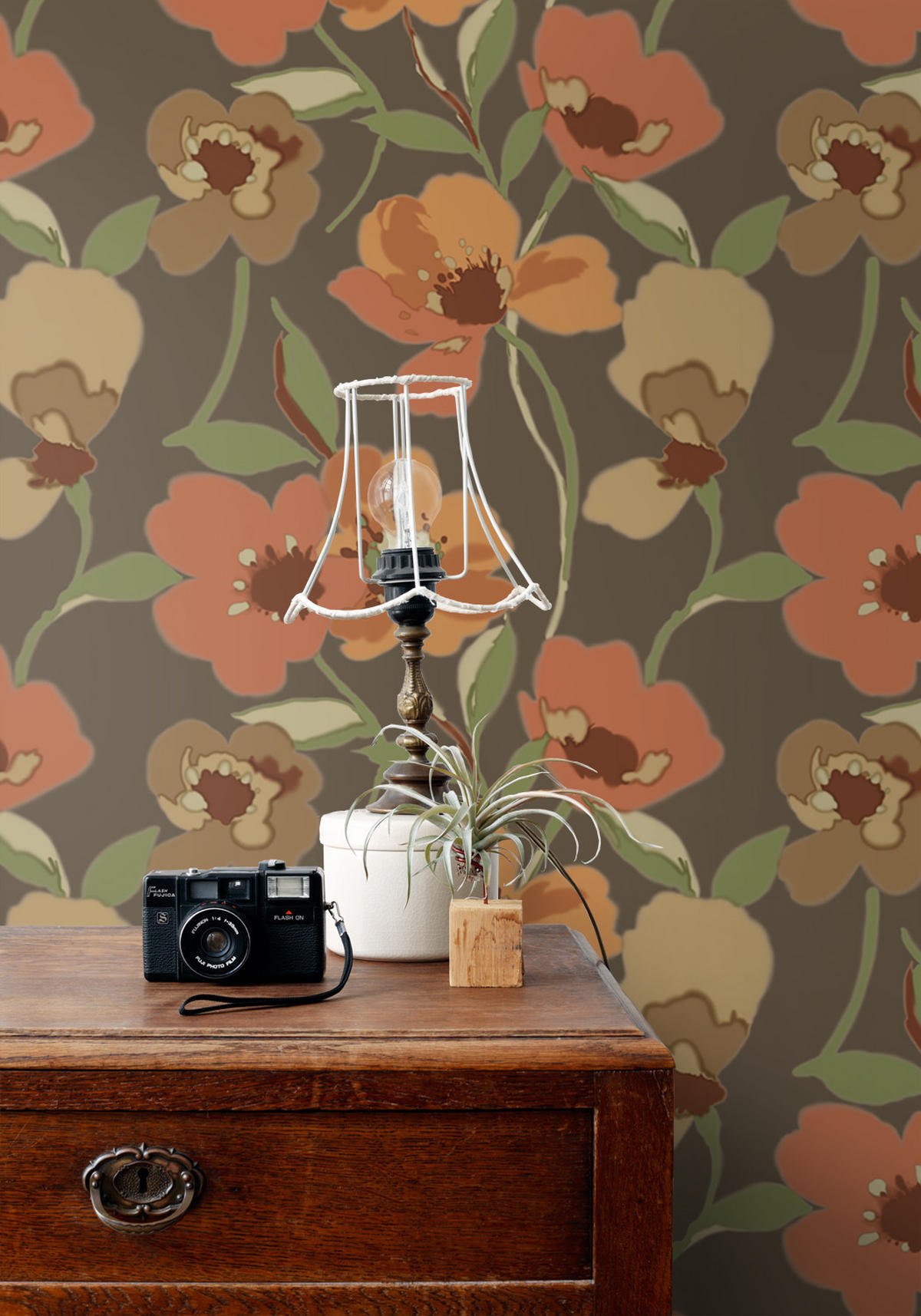 TAPETE Blumen 50 x 900 cm - Orange, Papier (50/900cm) - ESTAhome