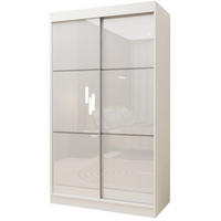ŠATNÍ SKŘÍŇ S POSUVNÝMI DVEŘMI VITALE, 120/216/61 cm 2dveřová, bílá - bílá, kompozitní dřevo (120/216/61cm) - MASSENO