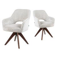 DREHSTUHL Mika-Lena 2er-Set - Nussbaumfarben/Hellgrau, Eichenholz/Holz (60/87/65cm) - DUBI Möbel