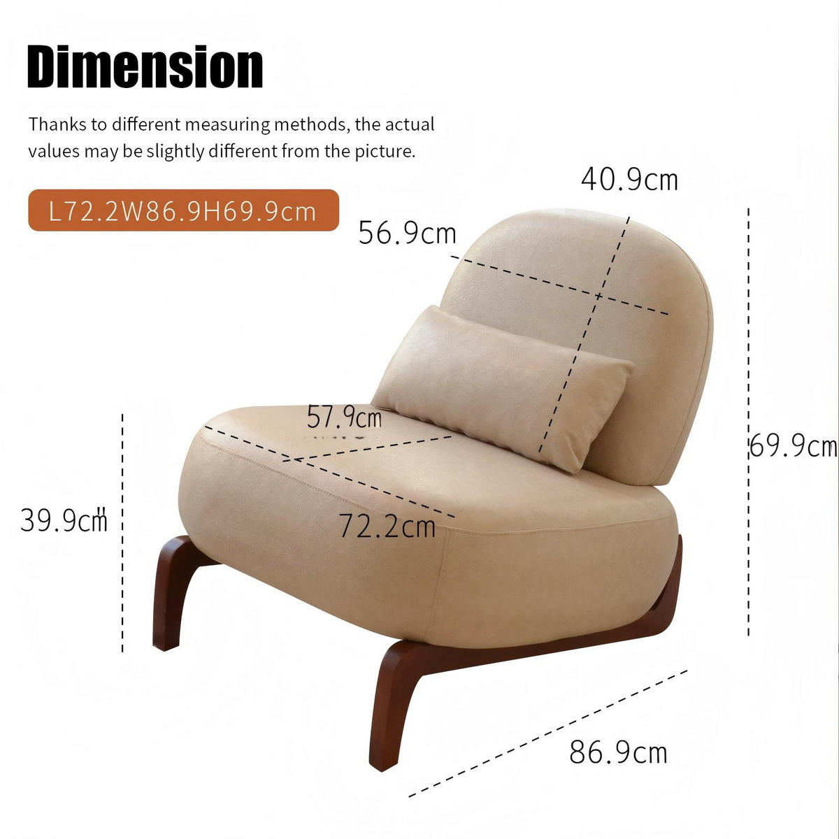 KŘESLO DO OBÝVÁKU Camel s čalouněným sedákem a dřevěnými nohami - světle hnědá, textil (86.9/69.9/72.1cm) - Urban Meuble