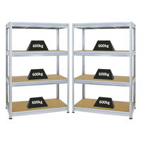 SCHWERLASTREGAL Dino 2er-Set mit 2x 180x120x60 cm Fachlast 600 kg Verzinkt - Silberfarben, Metall (240/180/60cm) - PROREGAL