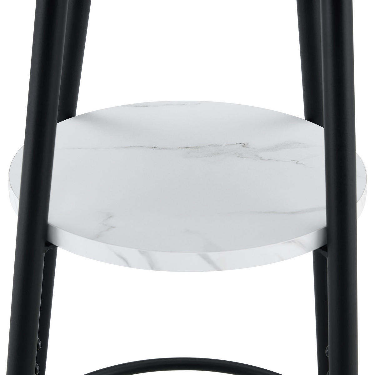 BARTISCH 60/60/89 cm mit Ablage in Weißer Marmoroptik und Metallgestell - Weiß, Holzwerkstoff (60/60/89cm) - BEAOK