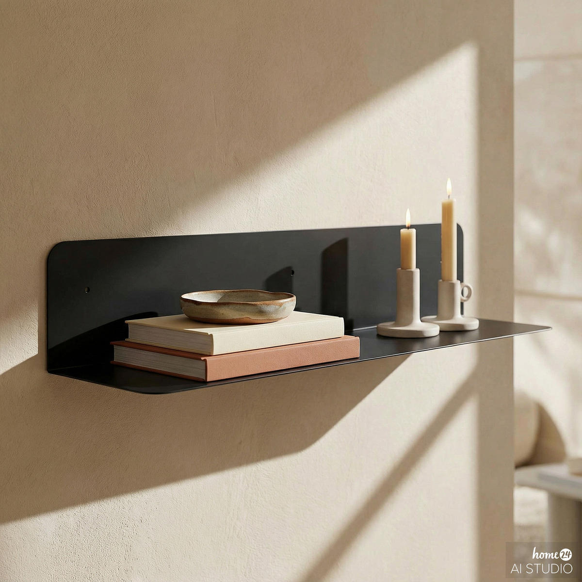 WANDBOARD - Eisen - Schwarz, Metall (80/15/15cm) - home24