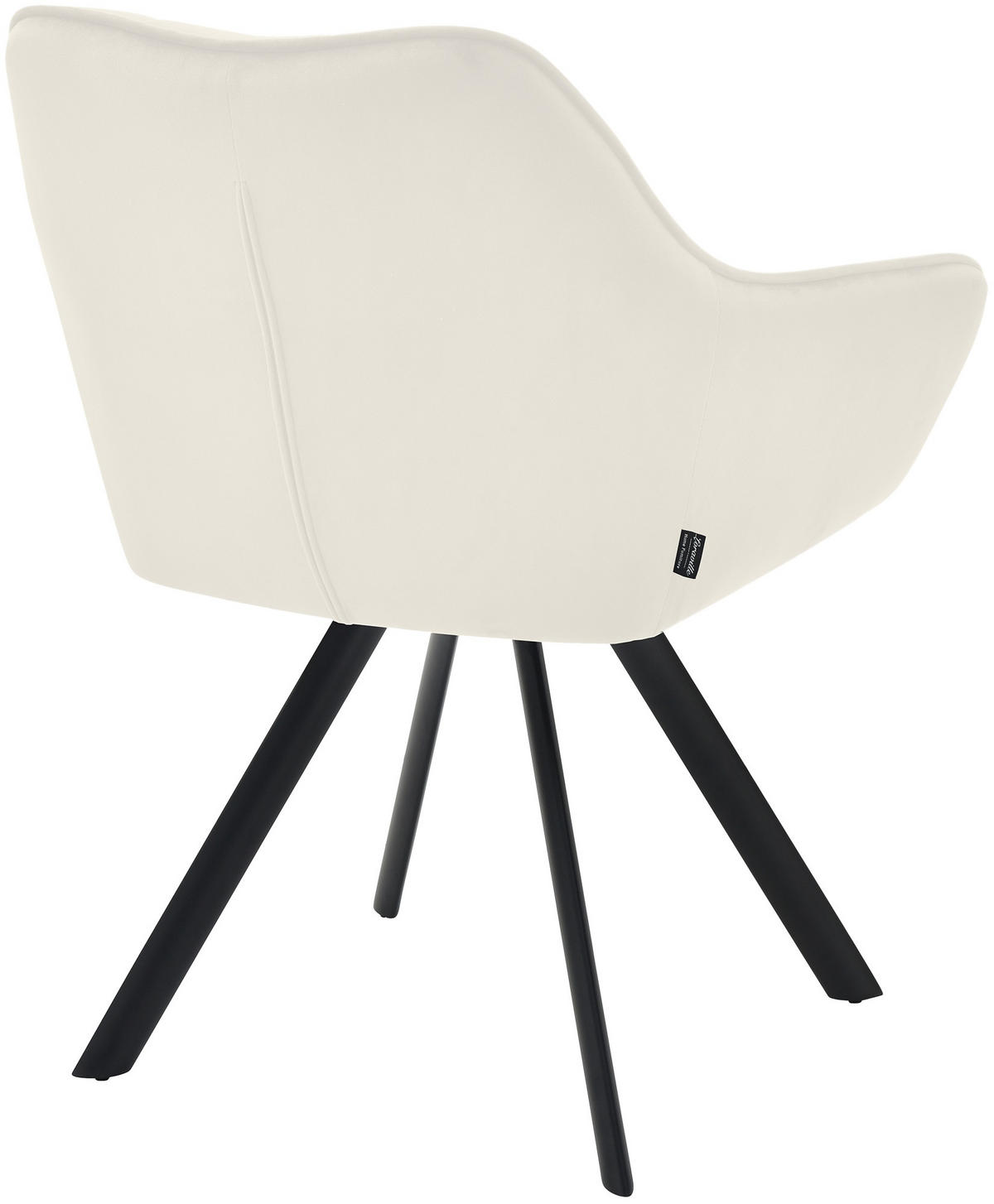 ARMLEHNENSTUHL Samt creme - Creme/Schwarz, Textil/Metall (64/82/62cm) - CLP