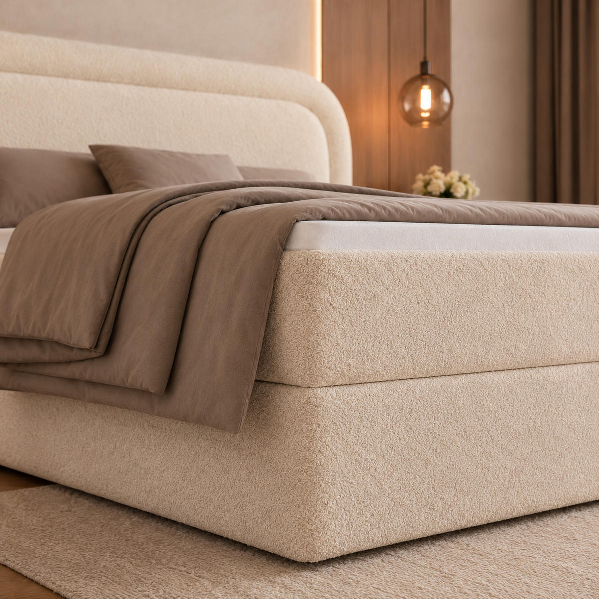 BOXBETT Bonito mit Topper 180x200 Weiß - Weiß, Textil (180/200cm) - Luxkor24