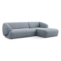 ECKSOFA rechts Strukturstoff Stoff Blau - Blau/Blaugrau, Kunststoff/Textil (280/156cm) - Makamii