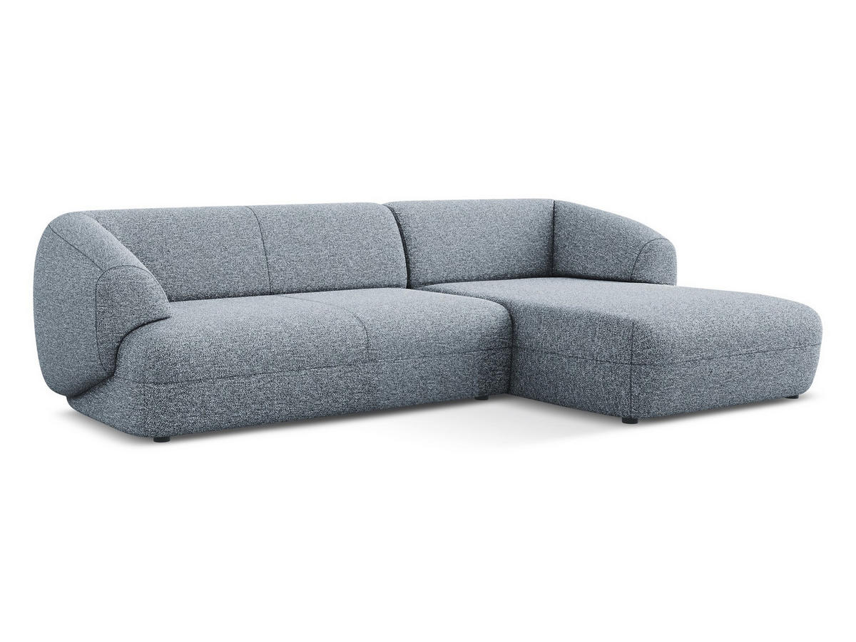ECKSOFA rechts Strukturstoff Stoff Blau - Blau/Blaugrau, Kunststoff/Textil (280/156cm) - Makamii